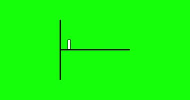 Yeşil arkaplanda izole edilmiş basit çizim grafik simgesinin canlandırması. İş büyüme grafikleri 4K çözünürlük simgesi canlandırıldı.