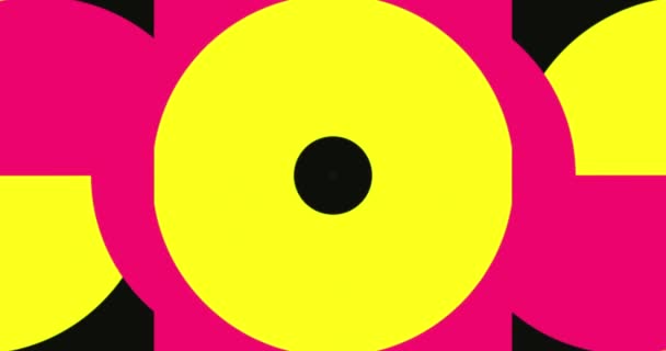 Modern Döngü Canlandırılmış Geometrik Kalıp Veya Arkaplan Pembe Sarı Siyah — Stok video