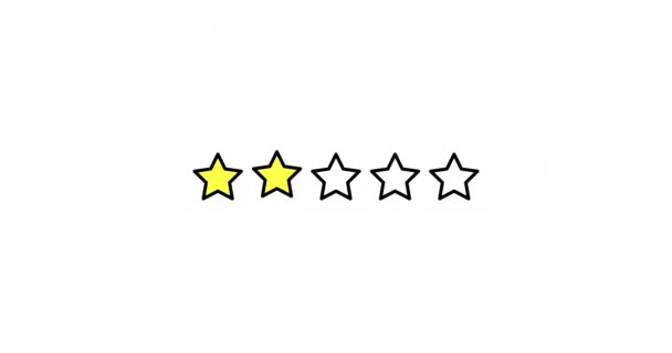 五星级动画 白底双星评级 产品质量 客户评审 — 图库视频影像