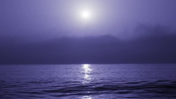 Bela Vista Noturna Ondas Altas Costa Vazia Oceano Atlântico Deserta — Vídeo de Stock