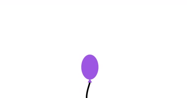 Animation Boucle Icône Simple Ballon Coloré Ballons Symbole Signe Isolé — Video
