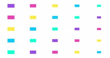 Basit hareketli kareler geçiş animasyonu. Modern geometrik şekiller geçiş, giriş veya bitiş beyaz arkaplan üzerinde