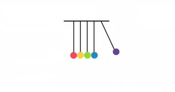 Newtons Cradle Resolution Animation Newtons Cradle White Background Screen Loader — Stock Video