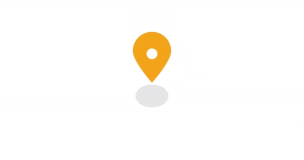 Круглий Geo Map Direction Розташування Pin Анімований Анімована Піктограма Локації — стокове відео