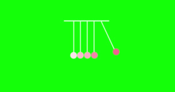 Newtons Wiege Animation Auflösung Newtons Wiege Auf Grünem Bildschirmhintergrund Loop — Stockvideo
