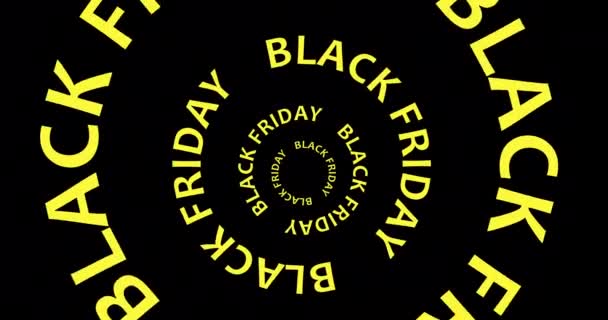 Black Friday Venda Tipografia Cinética Túnel Sexta Feira Preta Gira — Vídeo de Stock