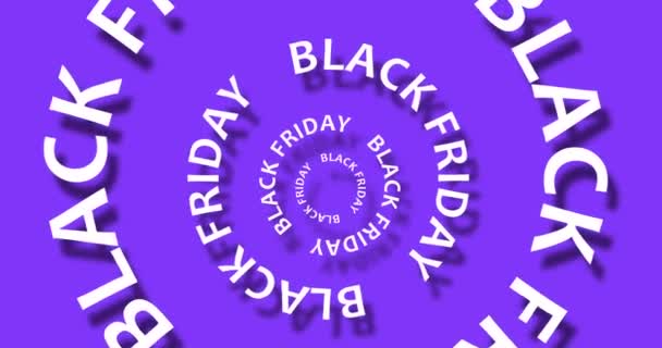 Black Friday Sale Tipografi Kinetik Terowongan Hitam Jumat Berputar Teks — Stok Video