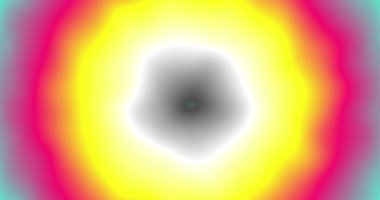 Sarı, gri ve pembe döngüsüz video animasyonu içeren sıvı stil dalgalarıyla soyut radyal renk gradyan arkaplanı. Canlandırılmış gradyan arkaplan