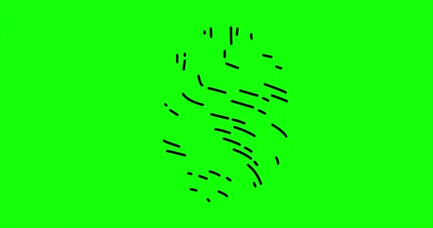 アニメーションアイコンをフィンガープリント フィンガープリントロックセキュアコンセプト 緑の背景にユニークな指紋アニメーションを持つセキュリティロゴまたはアイコン — ストック動画