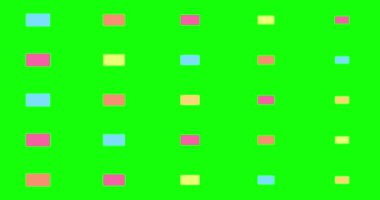 Basit hareketli kareler geçiş animasyonu. Modern geometrik şekiller geçiş, giriş veya bitiş yeşil arka planda.