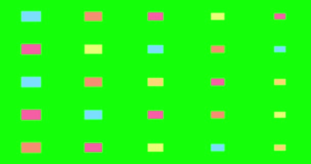 简单移动方块过渡动画 现代几何图形过渡 内插或结束于绿色背景 — 图库视频影像