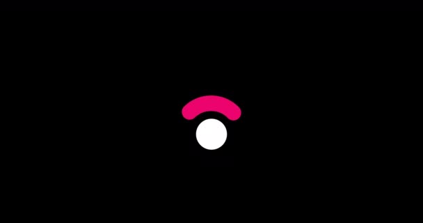 Simple Icon Animated Black Background Loop Animation Icon Wireless Internet — Stock Video