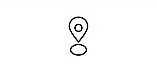 Geo Mapa Dirección Ubicación Pin Animado Icono Animado Pin Ubicación — Vídeos de Stock
