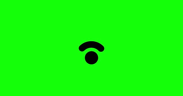 Prosta Ikona Animowana Zielonym Tle Animacja Pętli Ikony Symbol Bezprzewodowego — Wideo stockowe