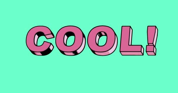 Animação Cool Text Effect Design Fundo Verde Hortelã Banner Moderno — Vídeo de Stock