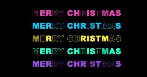Веселая Рождественская Текстовая Анимация Весёлого Рождественского Кинетического Дизайна — стоковое видео