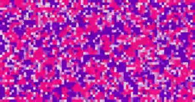 Canlandırılmış çok renkli piksel arkaplanı. 4K çözünürlüklü piksel hareket tasarımı geçişi. Piksel desen döngü canlandırması.