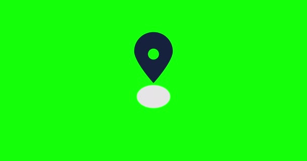 Geo Map Direction Plats Pin Animerade Animerad Ikon Plats Stift — Stockvideo