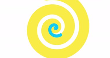 Soyut spiral geçiş, açıcı ya da son. Beyaz arkaplanda döngüsel geometrik spiral geçiş. 4K çözünürlüklü geçiş.