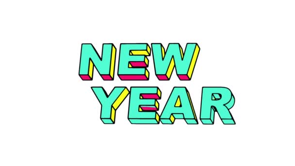 Feliz Año Nuevo Animación Tipográfica Cinética Feliz Año Nuevo Animación — Vídeos de Stock