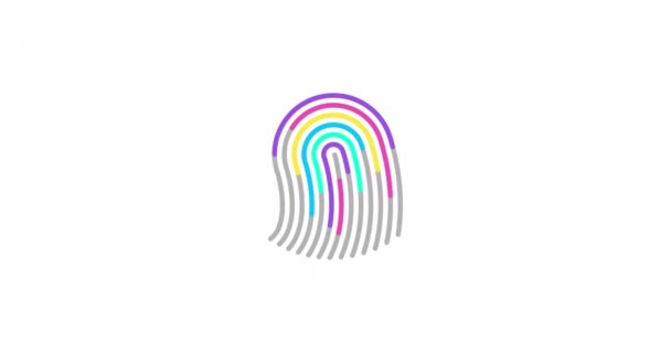 スタイリッシュなフィンガープリントアイコン 指紋ロックセキュアなコンセプトモーションデザイン 独自の指紋のセキュリティロゴアイコンアニメーション — ストック動画