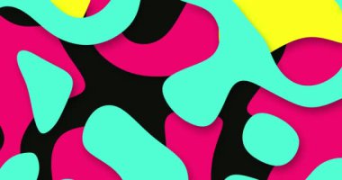 Yağ lambası soyut dalgalı arka plan modası. Psikedelik animasyon arka planı. 4k çözünürlüklü animasyon. Modern asgari animasyon tasarım afişi. 3D Dinamik fütüristik sıvı hareketli şekiller.