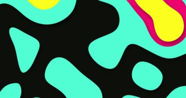 Yağ lambası soyut dalgalı arka plan modası. Psikedelik animasyon arka planı. 4k çözünürlüklü animasyon. Modern asgari animasyon tasarım afişi. 3D Dinamik fütüristik sıvı hareketli şekiller.