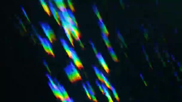 Video Rozmazaných Světlých Úhlopříček Duhového Světla Pohybu Organický Diagonální Holografický — Stock video