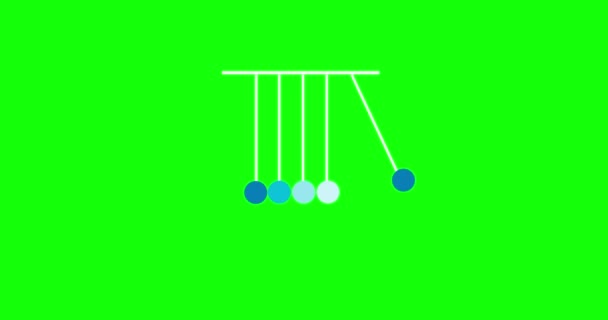 Newtons Cradle Resolutie Animatie Newtons Wieg Groene Achtergrond Schermlader Loop — Stockvideo