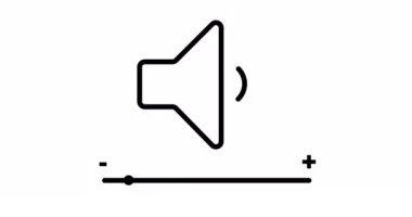 Düz çizgili megafon simgesi ya da sembol animasyonu. Alarm veya duyuru simgesinin döngü canlandırması. Boynuz simgesi. Beyaz arkaplanda hoparlör tasarımı.