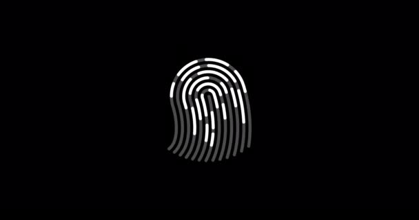 スタイリッシュなフィンガープリントアイコン 指紋ロックセキュアなコンセプトモーションデザイン 独自の指紋のセキュリティロゴアイコンアニメーション — ストック動画