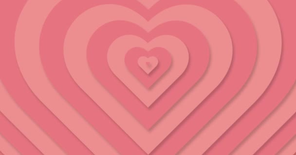 Кольцевая Оптическая Иллюзия Сердца Фон Перемещение Гипнотического Рисунка Сердца Быстром — стоковое видео