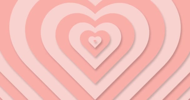 Bucle Ilusión Óptica Fondo Del Corazón Movimiento Hipnótico Patrón Cardíaco — Vídeo de stock
