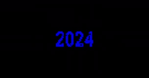 2024 Έως 2025 Πρωτοχρονιά Animation Διακοπών Modern New Year Ανάλυση — Αρχείο Βίντεο
