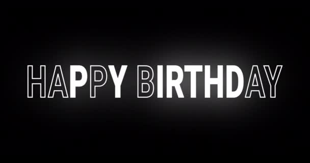 Tillykke Med Fødselsdagen Flimrende Breve Animeret Banner Tillykke Med Fødselsdagen – Stock-video
