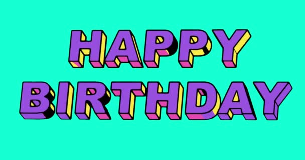Boldog Születésnapot Ünnepi Animáció Boldog Születésnapot Szöveg Vagy Betűző Animáció — Stock videók