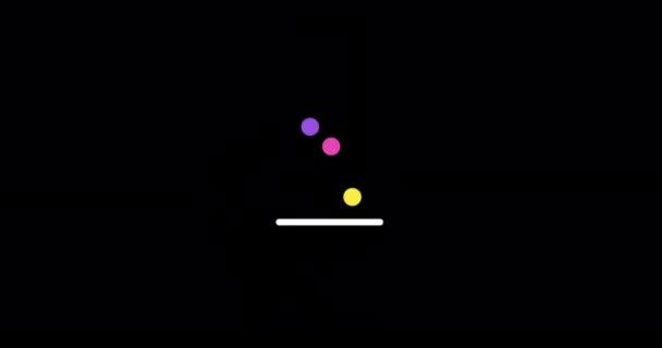Падіння Анімації Куль Екрану Завантажувача Завантаження Анімації Кіл Ізольованих Чорному — стокове відео
