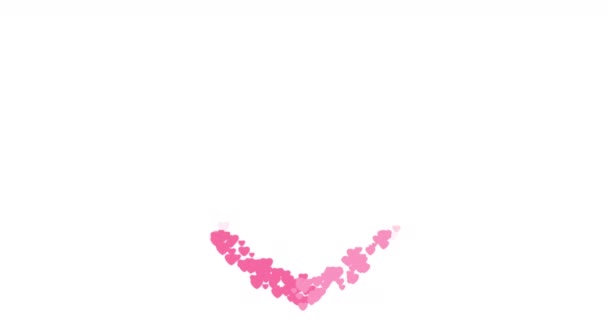 Сердечная Рамка Розовых Сердец Белом Фоне Сердечная Анимация Женский День — стоковое видео