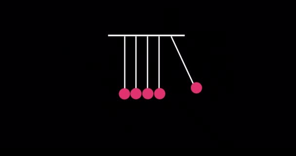 Newtons Beşiği Çözünürlüklü Animasyon Newtons Beşiği Siyah Arkaplan Ekran Yükleyicisinde — Stok video
