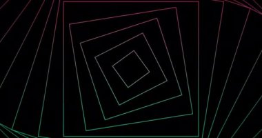 Soyut gradyan çizgileri teknoloji fütüristik hareket arkaplanı. Kusursuz döngülü geometrik desen. Siyah arkaplanda 4K çözünürlüklü video canlandırması.