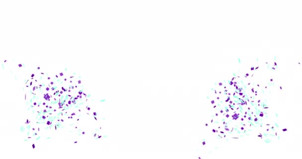 Конфітті Або Анімація Феєрверків Ізольовані Білому Тлі Святкове Свято Барвиста — стокове відео