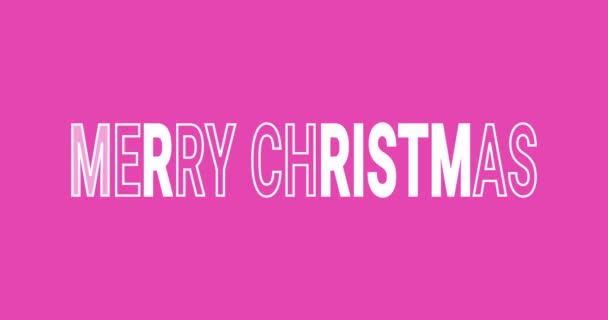Vrolijk Kerstfeest Flikkerende Tekst Animatie Vrolijk Kerst Kinetische Typografie Motion — Stockvideo