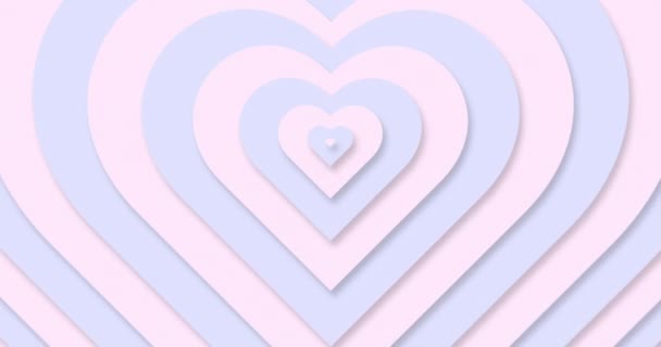 Кольцевая Оптическая Иллюзия Сердца Фон Перемещение Гипнотического Рисунка Сердца Быстром — стоковое видео