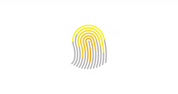 Stylized Finger Print Animated Icon Fingerprint Lock Secure Concept Motion — Stock Video
