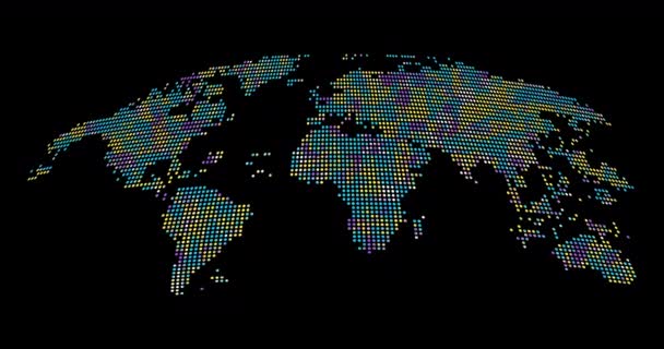 Karanlık Arka Planda Dijital Dünya Haritası Var Dünya Haritası Kusursuz — Stok video