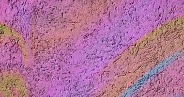 Renkli parlak gradyan pembe, mavi ve altın desenli çimento ya da beton duvar arka planının video arkaplanı. İyice odaklan. Modern tasarım için video maketi veya şablonu