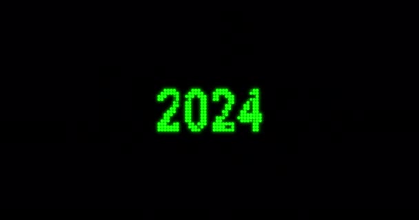 2024 2025 애니메이션 배경에 글리치 효과와 해상도 애니메이션 — 비디오