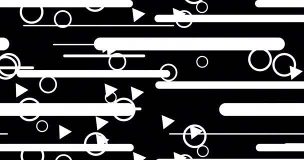 几何形状抽象环路动画 无限运动图形在黑色背景下的循环动画 免版税图库视频