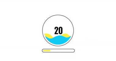 Beyaz arkaplanda modern dolgu çemberi yükleme döngüsü animasyonu. Simge canlandırmasının 4K çözünürlüklü videosu. 4K çözünürlük yükleyici