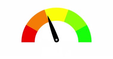 Risk ya da başarı kavramı. Etkileyici Metre, Takometre veya Hız Ölçer Animasyonları. Düşük 'ten Yüksek' e Duyguları Keşfedin.